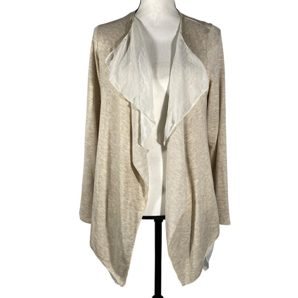 Vintage Y2K forest fairy asymmetrical layered tunic open cardigan M neutral